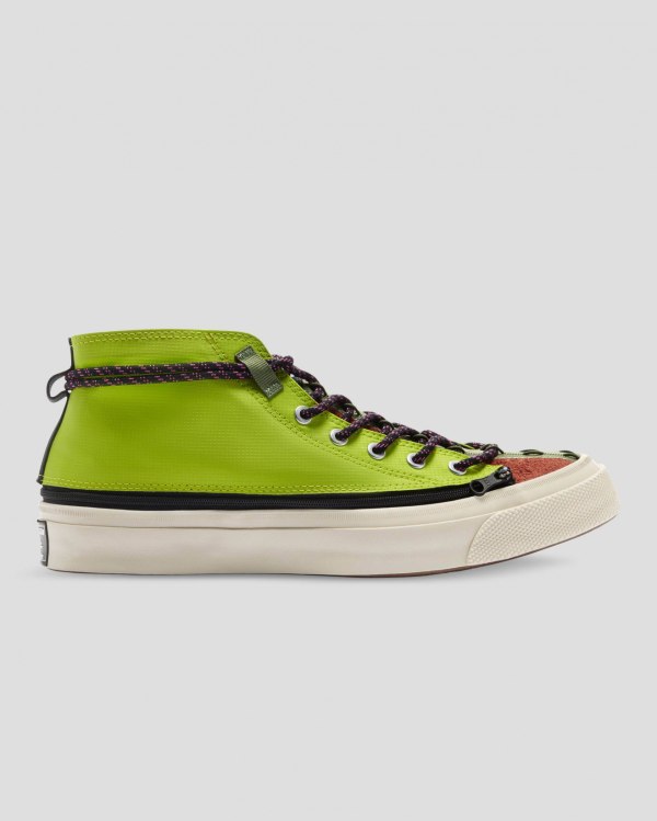 Converse Deck Star Zip Grøn Sko Danmark - Converse Mid Sneakers Herre - 98143IVJW